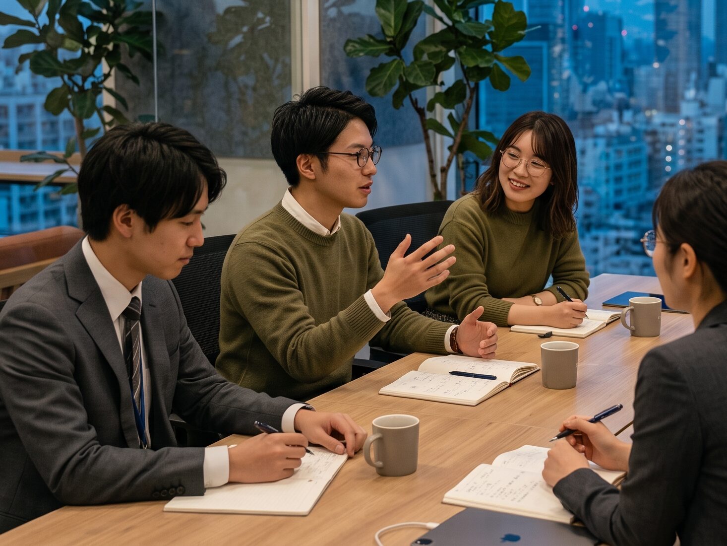 若手社員のディスカッション風景